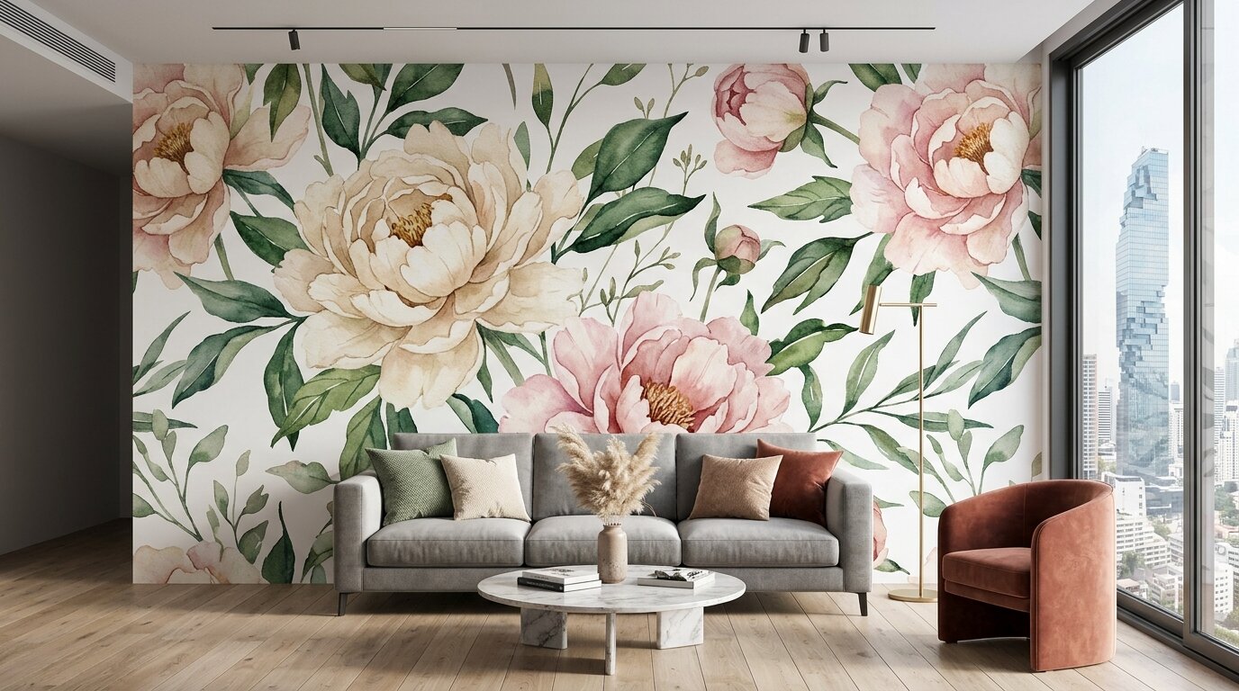 วอลเปเปอร์ลายภาพพิมพ์ตามสั่ง (Mural) ตัวอย่างจริง